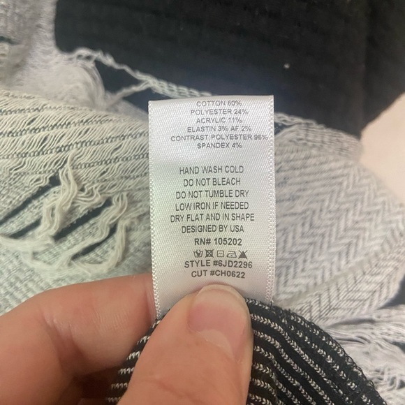 Beau Jours women's size 2 distressed destroyed mixed media textured boxy top EUC - Picture 3 of 7